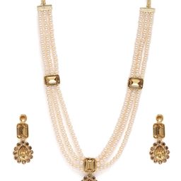 Peora Gold-Plated Crystal & Beads Jewellery Set-image-14