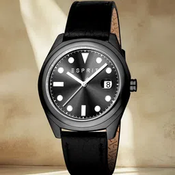 ESPRIT Men Embellished Dial & Leather Straps Analogue Watch ES1G431L0035-54
