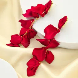 EVERSTYLISH Drops Of Crimson Lake Contemporary Shaped Drop Earrings-23