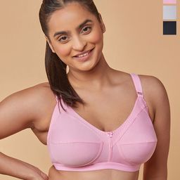 MAASHIE Women Pack of 3 Full Coverage Non-Padded Non-Wired Everyday Minimizer Bra-picture-19