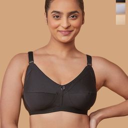 MAASHIE Women Pack of 3 Full Coverage Non-Padded Non-Wired Everyday Minimizer Bra-5