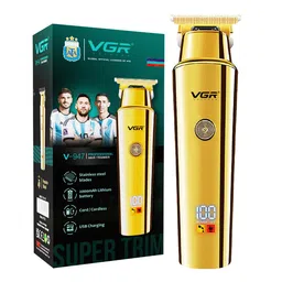 VGR V-947 Professional Hair Trimmer With 500 min Runtime & LED Display - Gold-picture-0