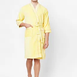 SPACES Adults Pure Cotton 380 GSM Quick Dry Ultra Soft Bathrobe with Fabric Belt image 1