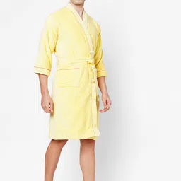 SPACES Adults Pure Cotton 380 GSM Quick Dry Ultra Soft Bathrobe with Fabric Belt image 3