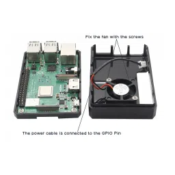 New High Quality Black ABS Case for Raspberry Pi 3/3+ with Cooling FAN Vent image 2