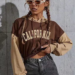 LULU & SKY Typography Printed Hooded Crop Sweatshirt-picture-56