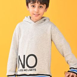 Anthrilo Boys Grey Printed Hooded Fleece  Sweatshirt-image-50