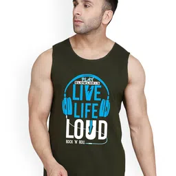 SLOWLORIS Printed Innerwear Gym Vest SL26 LOUD OLIVE-image-99