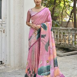 VISHNU WEAVES Floral Silk Cotton Jamdani Saree-image-84