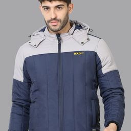 BOLDFIT Colourblocked Windcheater Quilted Hooded Padded Jacket-image-29
