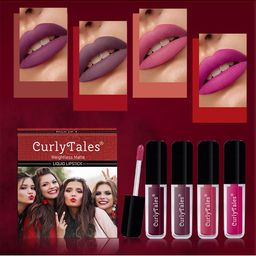 CurlyTales Set Of 4 Weightless Matte Long Lasting Liquid Lipstick 3 ml Each-16