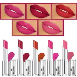MI FASHION Set Of 5 Creme Matte Weightless Long-Lasting Lipstick - 3.5g Each-56