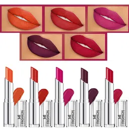 MI FASHION Set Of 5 Creme Matte Weightless Long-Lasting Lipstick - 3.5g Each-38