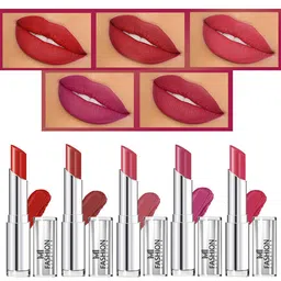 MI FASHION Set Of 5 Creme Matte Weightless Long-Lasting Lipstick - 3.5g Each-image-46