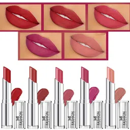 MI FASHION Set Of 5 Creme Matte Weightless Long-Lasting Lipstick - 3.5g Each-42