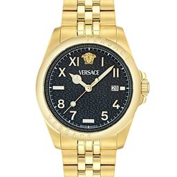 Versace Men Dial & Stainless Steel Embellished Straps Analogue Watch VE9H00624-49