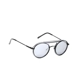 ENRICO Unisex Grey UV Protected Round Sunglasses EN E 3026 C2-17