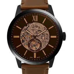 Fossil Men Brown Skeleton Analogue Watch ME3155-53