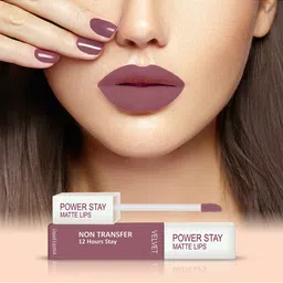 FORFOR Set of 2 Power Stay Matte Lips Non-Transfer 12 Hours Stay Velvet Matte Liquid Lipstick 4 ml Each- Mauve Matte 23 - Cocoa Brown 16 image 3