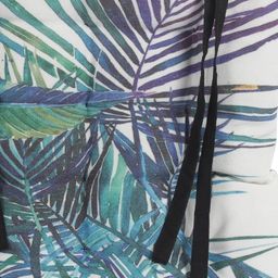 ROMEE Set of 2 White & Green Tropical Print Chair Pads with Loops image 3