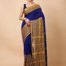 Ruuprekha Woven Design Ethnic Motifs Khadi Cotton Saree-image-41