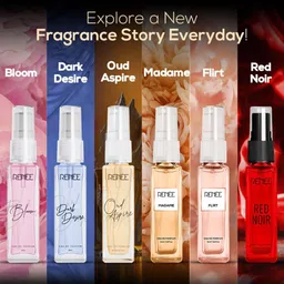 Renee Set Of 6 Bloom, Dark Desire, Oud Aspire Madame, Flirt & Red Noir EDP - 8ml Each image 3