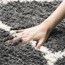 IMRA CARPET Grey Geometric Polyester Carpet image 3