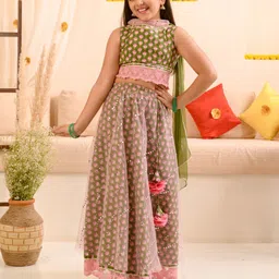 pspeaches Girls Sequinned Ready to Wear Lehenga & Blouse With Dupatta-image-20