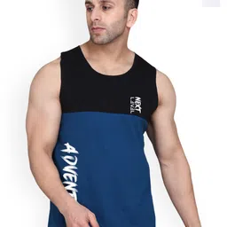 SLOWLORIS Pack Of 2 Printed Bio-Wash Cotton Gym Vests SL26 (WHITE KEEP) (BLACKPEACOCK ADV-image-91