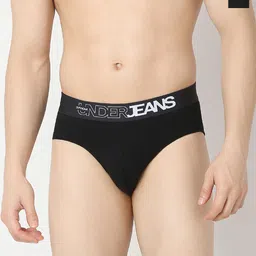 UnderJeans by Spykar Men Mid-Rise Basic Briefs UJNRPBC055YELLOWBLACK-YELLOW_BLACK-image-74