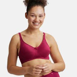 jockey ES13 Wirefree Non Padded Cotton Elastane Full Coverage Plus Size Bra with Side Panel Support image 1