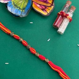 digital dress room Tie-Up Simple Beads Rakhi With Multicolor Thread Rakhi For Raksha Bandhan image 1