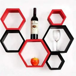 muren Combo 6 Pcs Set Hexagonal Floating Wall Shelves image 1