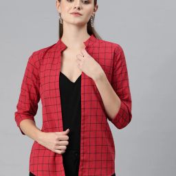 cottinfab Checked Shrug with Front-Open image 1