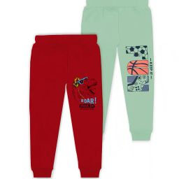 j & jp Pack of 2 Typographic Print Joggers with Elasticated Waist image 1