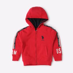 u.s. polo assn. Zip-Front Hoodie with Brand Taping image 1