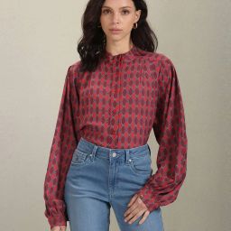 u.s. polo assn. Geometric Print Shirt with Mandarin Collar image 1
