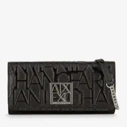 Logo Embossed Wallet with Chain Strap-image-21
