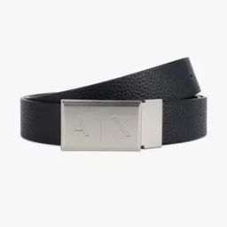 Textured Leather Belt with Metal Logo Buckle-picture-25