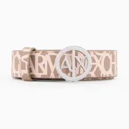Women Brand Print Belt with Buckle Closure-image-94
