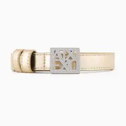 Women Belt with Embellished Logo Buckle Closure-15