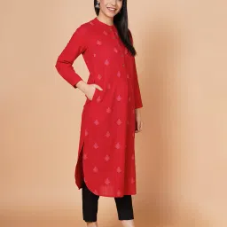 barara Embroidered Straight Kurta with Front Buttons image 2