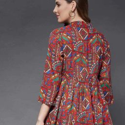 azira Embroidered Button-Front Tunic image 2