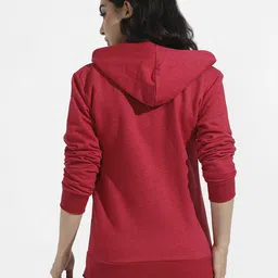 campus sutra Zip-Front Hoodie with Split-Kangaroo Pockets image 2