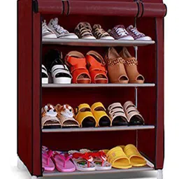 kuber industries Foldable Shoe Rack with 4-Shelves image 2