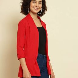 trend arrest Front-Open Shrug with Roll-Up Tab Sleeves image 2