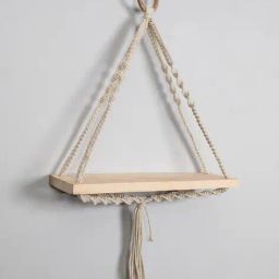 homesake Triangular Macrame Wall Hanging Shelf image 2