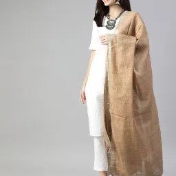 swatika Checked Dupatta with Tassels image 2