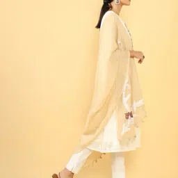soch Embroidered Dupatta with Tassels image 2