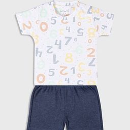 enfants Numeric Print T-Shirt with Shorts Set image 2